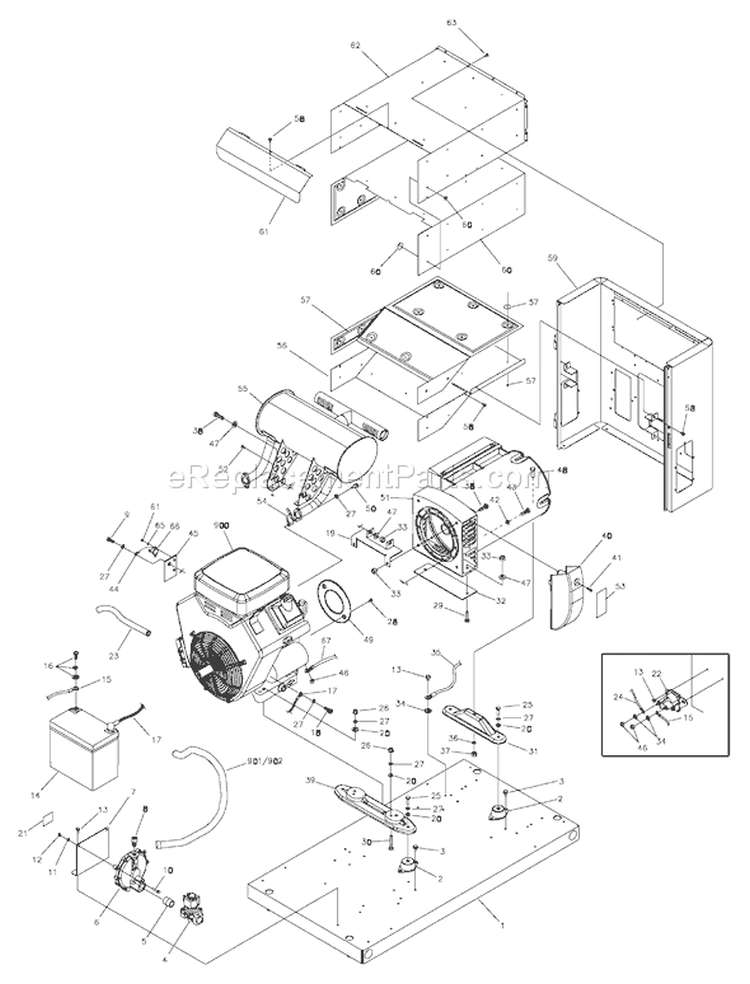 Page D Diagram and Parts List for 040294-0  Briggs and Stratton Generator